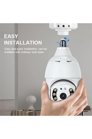 Mufunye Paket Kablosuz Wifi Ampul Kamera Güvenlik Kamerası, Kubbe Gözetim Kamerası Hd Gece Görüşlü Işık Soke