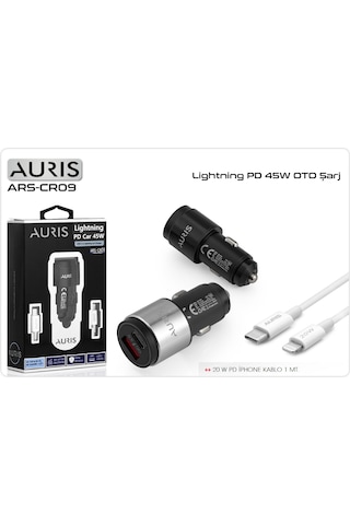 Auris 45w Pd İphone Kablolu Usb C Araç Çakmaklık Oto Şarj Cihazı