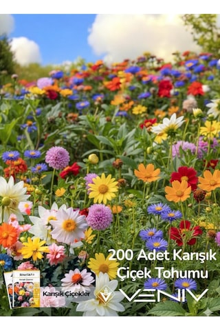 200 Adet Karışık Çiçek Tohumu- 2 Paket 200 Adet Karışık Çiçek Tohumu- 2 Paket