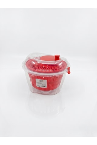 House & More 4.4 Litre Büyük Boy Sebze Meyve Kurutucu Süzgeçli Salata Dönencesi 3 Renk Kırmızı