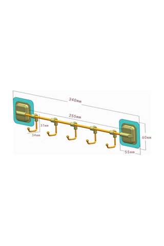 Modern 5-hook Mutfak Duvar Rafı, Mutfak, Oturma Odası, Yatak Odası Veya Banyo İçin Ağır Hizmet Ve Güçlü Yatak Çok Renkli