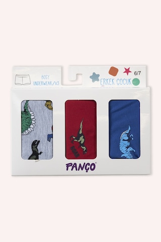 Panço Erkek Çocuk Dinozor Desenli 3'lü Boxer Renkli