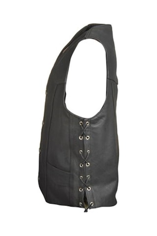 Hakiki Deri Siyah Cooper Ipli Erkek Deri Yelek Kahverengi