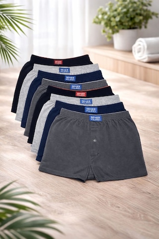 Erkek Penye Boxer 8'li Set Çok Renkli