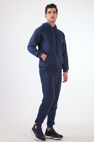 Dufy Lacivert Kapüşonlu Kanguru Cepli Regular Fit Erkek Sweatshirt Lacivert