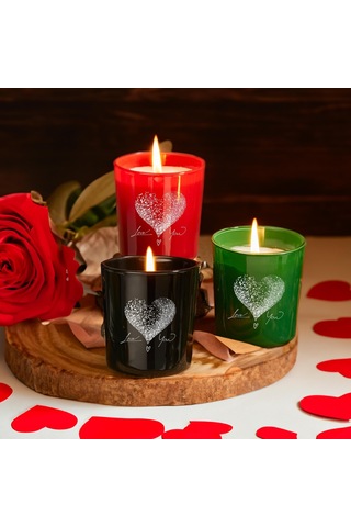 Selka Home Amor Cam Bardak Mum 3 x 110 G