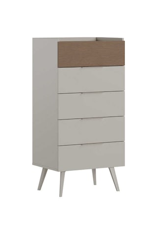 Milano 5 Çekmeceli Şifonyer - Vizon/zebra 60x121x44 Cm