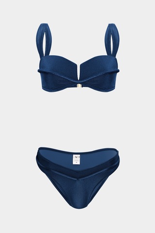 Açelyaokcu Premium Biye Detaylı Rhea Yüksek Bel Kadın Bikini Altı Lacivert