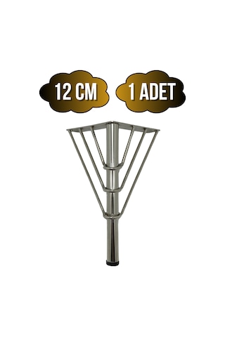 Metal Tel Boru Desenli Ayak Mobilya Masa Ve Dolap Ayağı Krom Metal 12cm 1 Adet