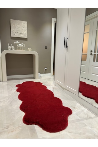 Ultra Soft Bordo Yumuşak Dokulu Peluş Halı Çift Kafa Post