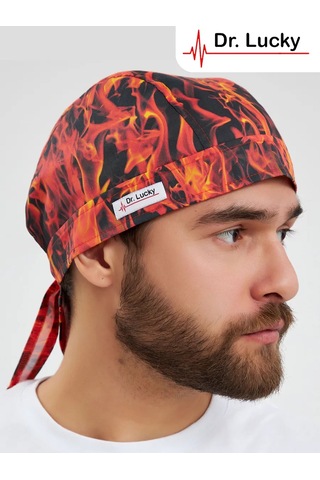 Dr. Lucky Pamuklu Tıbbi Bandana Ateş 383515402