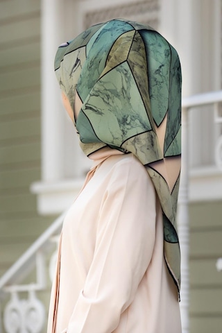 Twill İpek Eşarp Mint Yeşili / Haki  (17548)