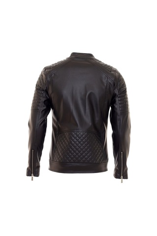Oliggopol Erkek Siyah İç Cepli Slim Fit Deri Ceket Çok Renkli