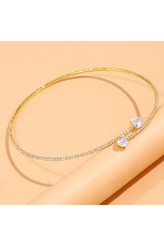 Soulader Kadınlar İçin Şık Kalp Yaka Gerdanlık Modelleri Altın Rengi Stonefans Kolye Tork Takı Ve Aksesuar Çeşitleri Zarif Açık Yaka Kolye Çok REnkli