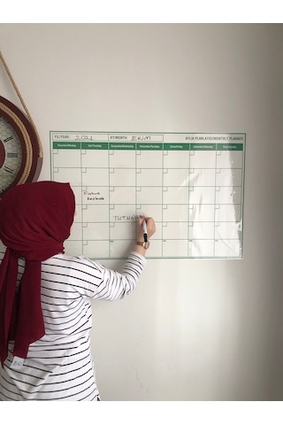 Aylık Planlayıcı Takvim Akıllı Kağıt Tahta Kalem Hediye