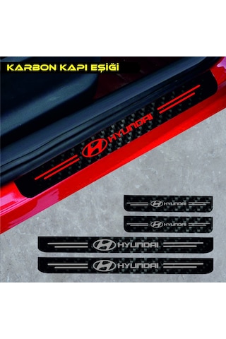Eyphon Hyundai İ20 Karbon Kapı Eşiği Oto Sticker 4 Adet
