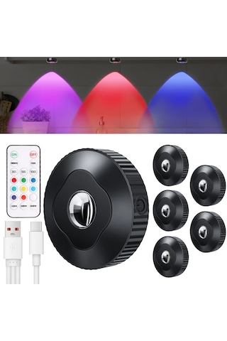 Motion003 3 Parça 3 Adet 6 Adet Disk Işıklar Led Işıklar Dolap Altı Işıkları Şarj Edi Ahşap