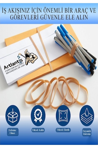 Kalın Ambalaj Lastiği 100 Gr 50 Li 1 Paket %100 Kauçuk 64x6mm Geniş Büyük Paket Lastik Kasa Poşet Taşıma Lastiği