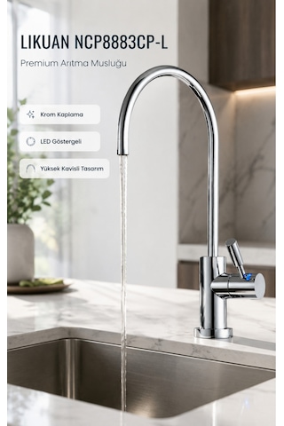 Ncps883cp-l Led Göstergeli Krom Arıtma Musluğu Premium Ro Musluk Gümüş