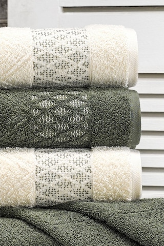 Forestel Ve Yüz Havlu Seti | Yeşil-Krem 4'lü 50X90 Cm Yeşil