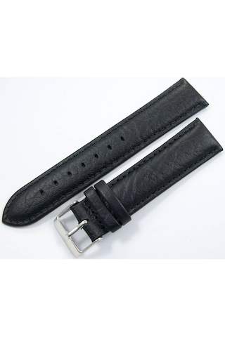 Bizon Deri Saat Kayışı 20Mm Siyah Saat Kordonu 1. Kalite Çatlak