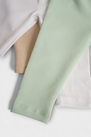 3'lü Pamuk Bebek Tayt Çok Renkli