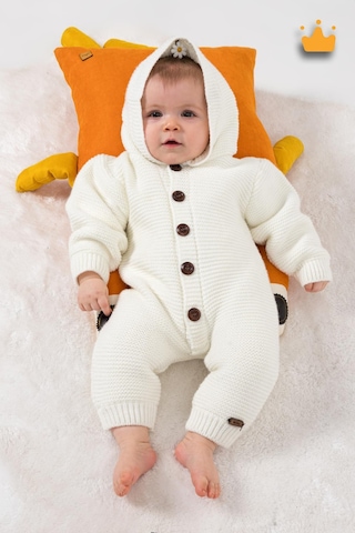 Babyhola Triko İçi Velsoft Kışlık Kalın Kız Erkek Bebek Tulum Gül Kurusu 2809 Bej