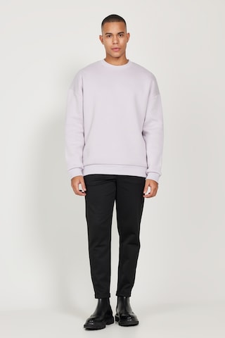 AC&Co / Altınyıldız Classics Erkek Lıla Oversize Fit Bol Kesim Pamuklu İçi Polarlı Bisiklet Yaka Sweatshirt Lila