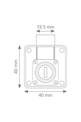 Canex Kare Çekmece Kildi - Zamak D 19 Mm X L 22 Mm Mobilya