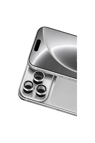 Newface Apple iPhone Uyumlu 18 Pro Max Raze Metal Kamera Lens - Gümüş Çok Renkli