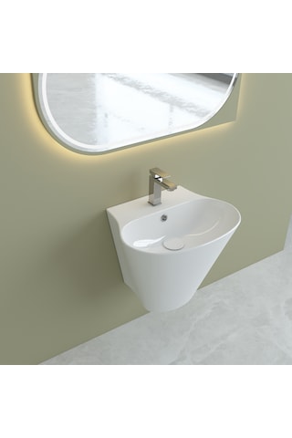 Turavit Minia Monoblok Batarya Delikli Beyaz Lavabo Mn5027