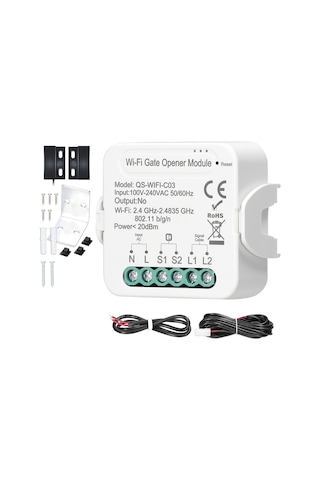 Folinda Tuya Wifi Akıllı Garaj Kapısı Kontrolörü - Uzak Kumanda, Zamanlama, Cihaz Paylaşımı, Google Home & Alexa Uyumlu