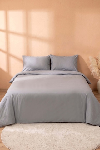Soft Gri %100 Pamuklu Ranforce Çift Kişilik Nevresim Takımı 4 Parça
