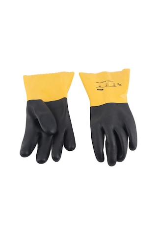 Geeroyoo Pvc Kaplamalı Endüstriyel Eldiven, Kimya Ve Yağ Dayanıklı, Sert Asit/alkali Koruyucu, Xl Boy Mekanik Ve Inşaat Çalışmaları İçin