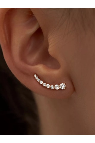 Marıola 925 Ayar Gümüşten Yapılmış Altın Kaplama Klimep Küpeler 51344139 Altın