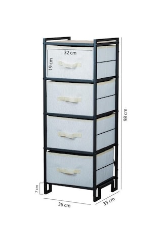 Digithome Metal 4 Çekmeceli Dolap Organizer Çok Amaçlı Düzenleyici Şifonyer Siyah Mrs-021 Diğer