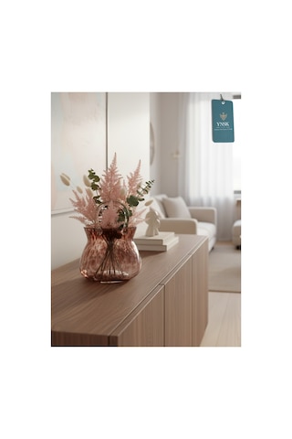 Chacha Home Luxury Dalmatian Decor Masaüstü Çanta Cam Vazo - 25 X 20 Cm Kahverengi