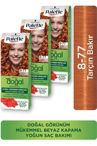 Palette Kalıcı Doğal Renkler Saç Boyası 8 - 77 Tarçın Bakır X 3 Ad