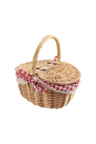 Xiaaokeji Kapaklı Country Tarzı Hasır Piknik Sepeti Sepet Kahverengi
