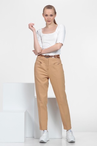 Cigarette Fit Pantolon Camel