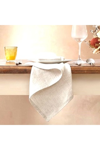 6 Adet Doğal Keten Amerikan Servis, Servis Altlığı Kare Supla Diğer