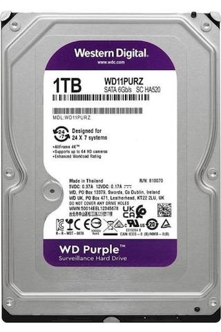 Wd Purple Wd11purz 1tb 3.5 5400rpm 64mb Sata 6gb/s 7x24 Adad10wes0010