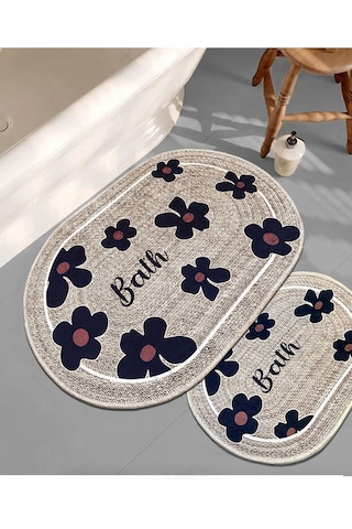 Moole Bej 3'lü Set Banyo Paspası Djtbanyo Varyantlı Renkli