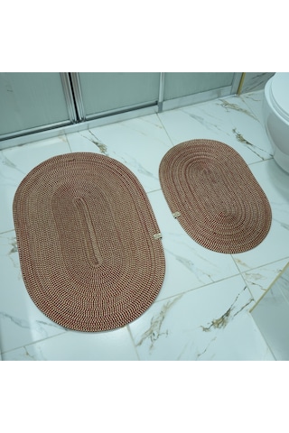 Zengin Supla 2'li Banyo Paspas Set Sarı - Kırmızı