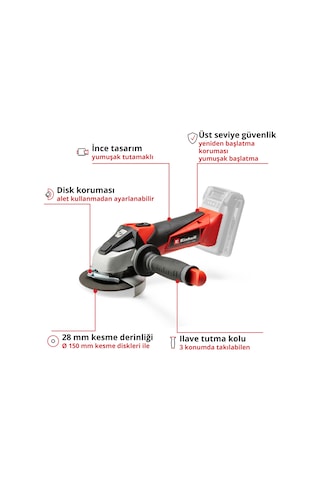 Einhell TE-AG 18/115 Li - Solo Akülü Avuç Taşlama - 4431110