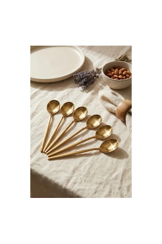 Northcity 6'lı Lüks Gold Paslanmaz Çelik Yemek Kaşığı Seti 21 Cm - Northcity