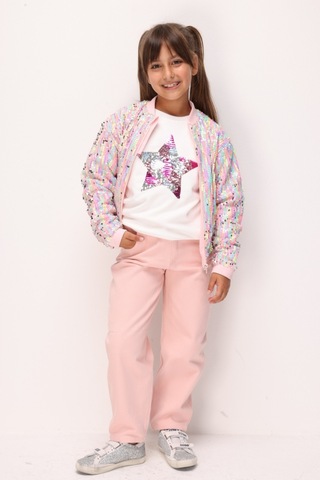 Le Mabelle Pembe Kız Çocuk Gabardin Pantolon - Prunella Pembe