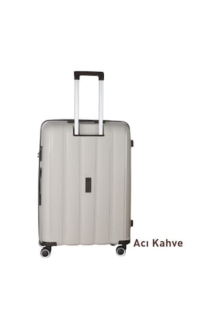 Mçs Bavul Büyük Ve Orta 2li Set Kırılmaz Silikon Valiz V305 Kemik/acı Kahve Bej