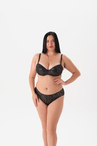 Büyük Beden Kaplı Balenli Parlak Leopar Bikini Takım Altın
