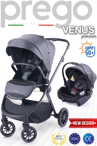 Prego Venüs Premium Travel Sistem UV Tenteli Travel Sistem Bebek Arabası